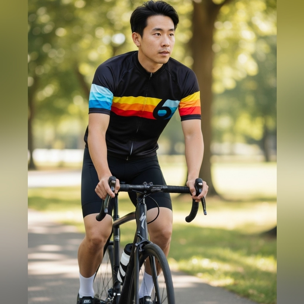 Twin Six Grand Prix Black/Rainbow cycling Jersey 3xl